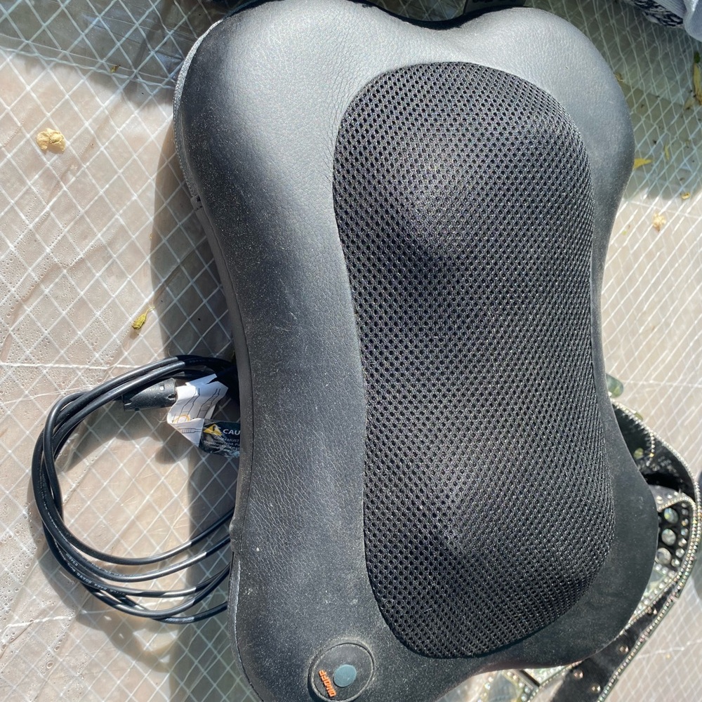Black Massage Pillow with Mesh Cover
